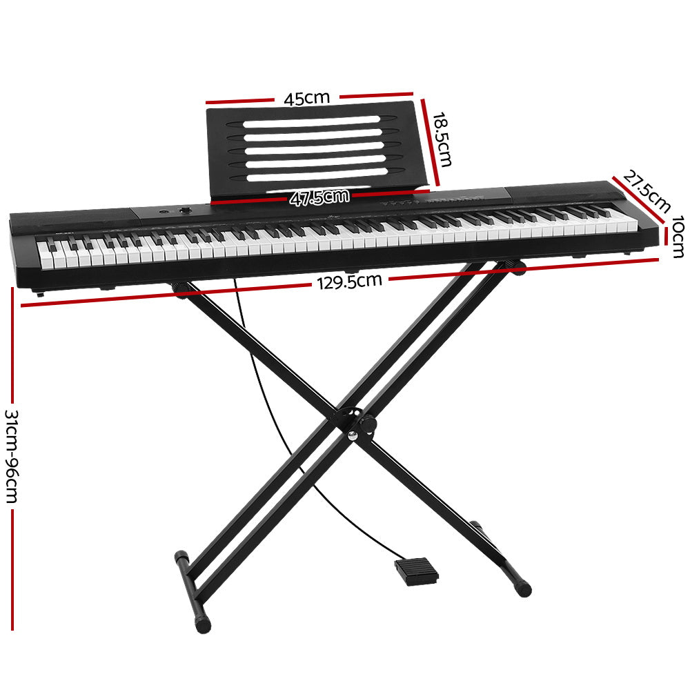 Musical Keyboards: Alpha 88 Keys Electronic Piano Keyboard Digital Electric w/ Stand Sustain Pedal