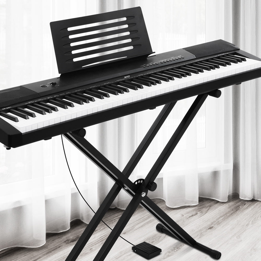 Musical Keyboards: Alpha 88 Keys Electronic Piano Keyboard Digital Electric w/ Stand Sustain Pedal