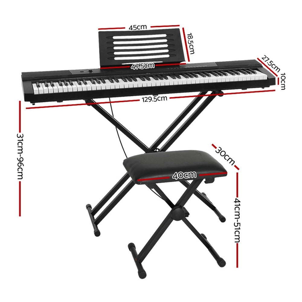 Musical Keyboards: Alpha 88 Keys Electronic Piano Keyboard Digital Electric w/ Stand Stool Pedal
