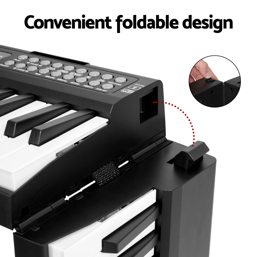 Musical Keyboards: Alpha 61 Keys Foldable Electronic Piano Keyboard Digital Electric w/ Carry Bag