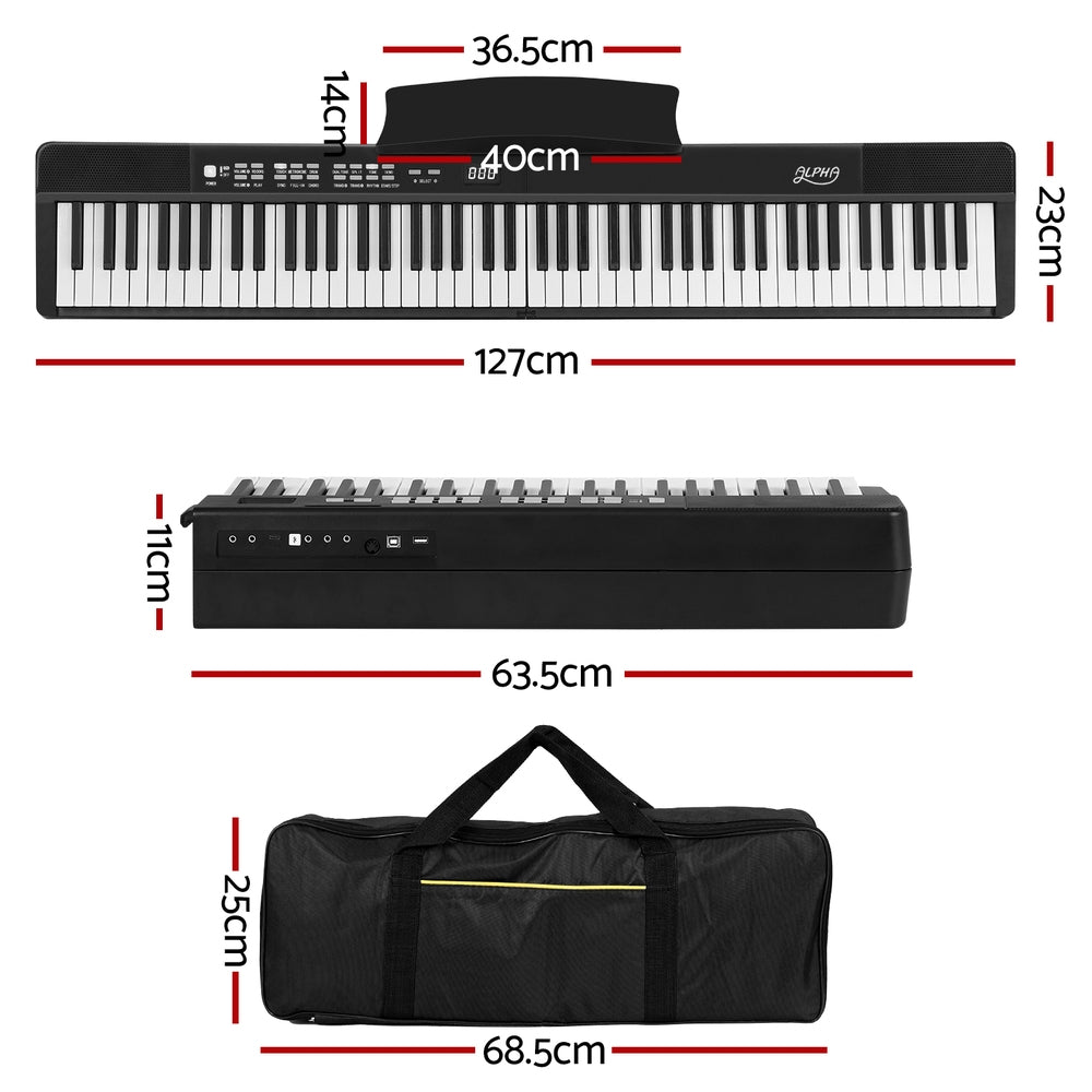 Musical Keyboards: Alpha 88 Keys Foldable Electronic Piano Keyboard Digital Electric w/ Carry Bag
