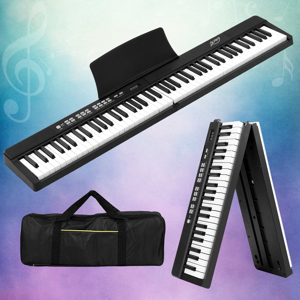Musical Keyboards: Alpha 88 Keys Foldable Electronic Piano Keyboard Digital Electric w/ Carry Bag
