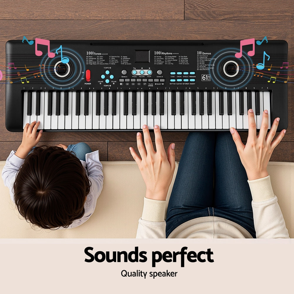Musical Keyboards: Alpha 61-Key Digital Piano Keyboard Electric Kids Gift Black