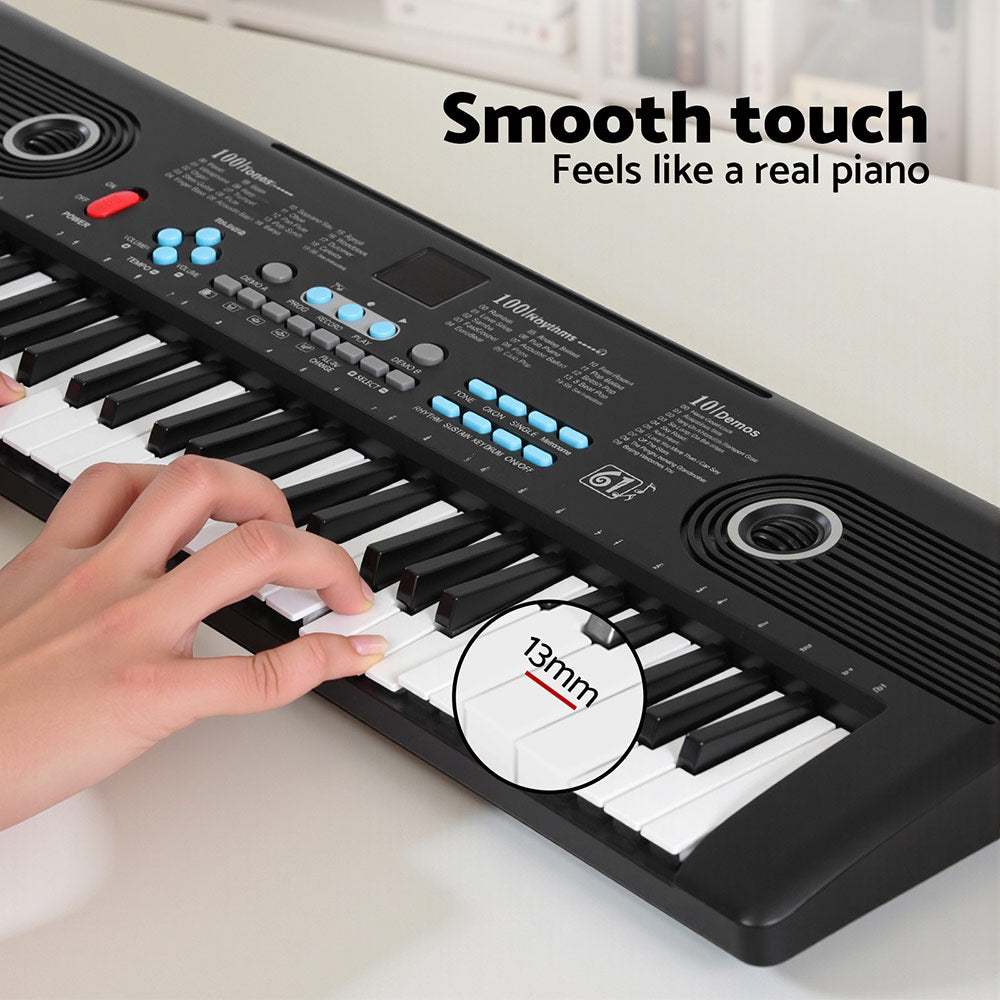Musical Keyboards: Alpha 61-Key Digital Piano Keyboard Electric Kids Gift Black
