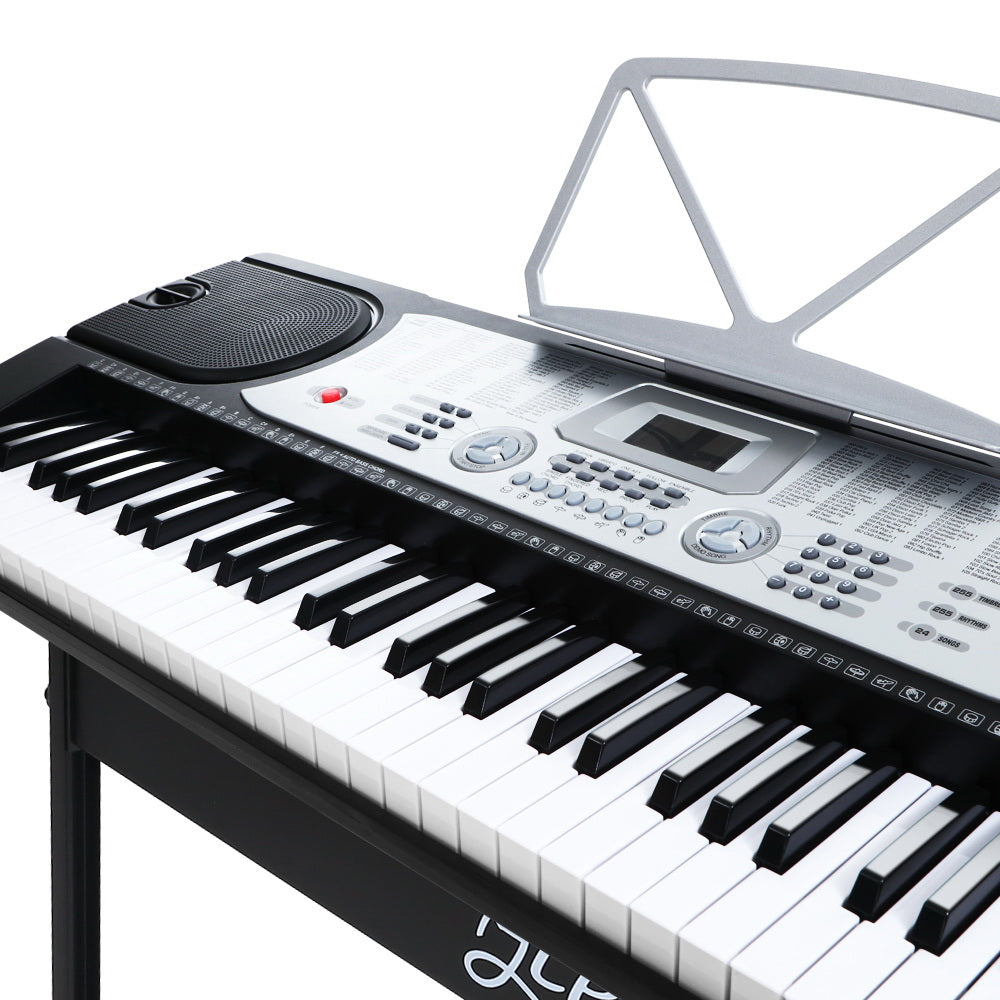 Musical Keyboards: Alpha 61 Keys Electronic Piano Keyboard Digital Electric w/ Stand Beginner Silver