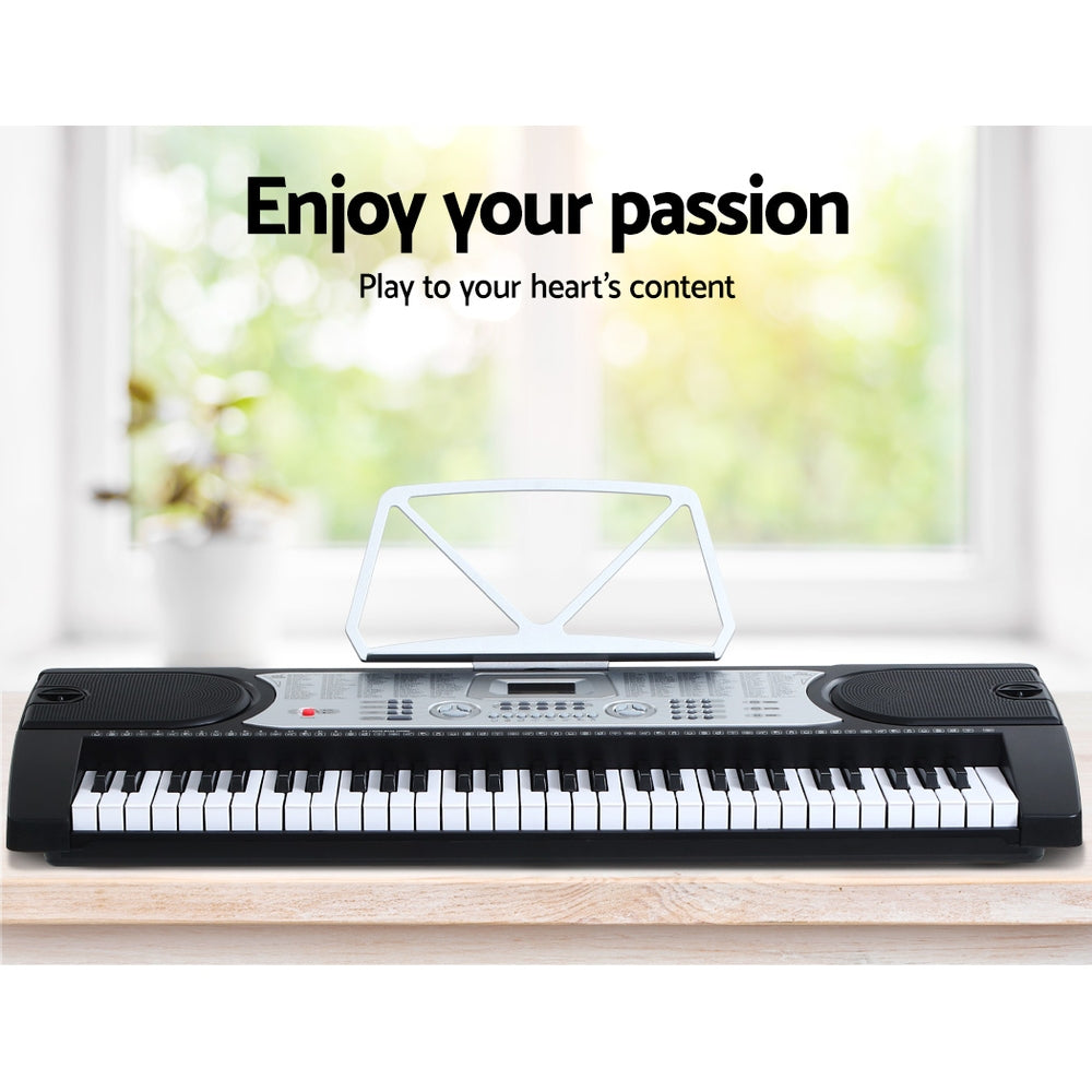 Musical Keyboards: Alpha 61 Keys Electronic Piano Keyboard Digital Electric w/ Stand Stool Silver