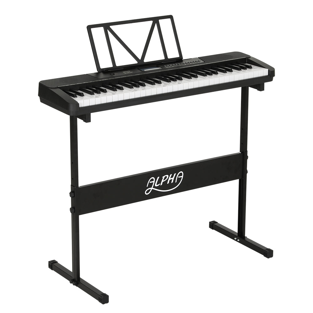 Musical Keyboards: Alpha 61 Keys Electronic Piano Keyboard Digital Electric w/ Stand Touch Sensitive