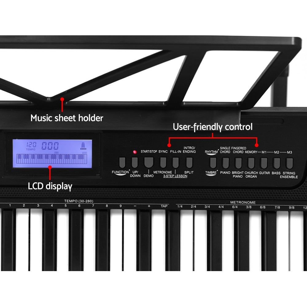 Musical Keyboards: Alpha 61 Keys Electronic Piano Keyboard Digital Electric w/ Stand Stool Touch