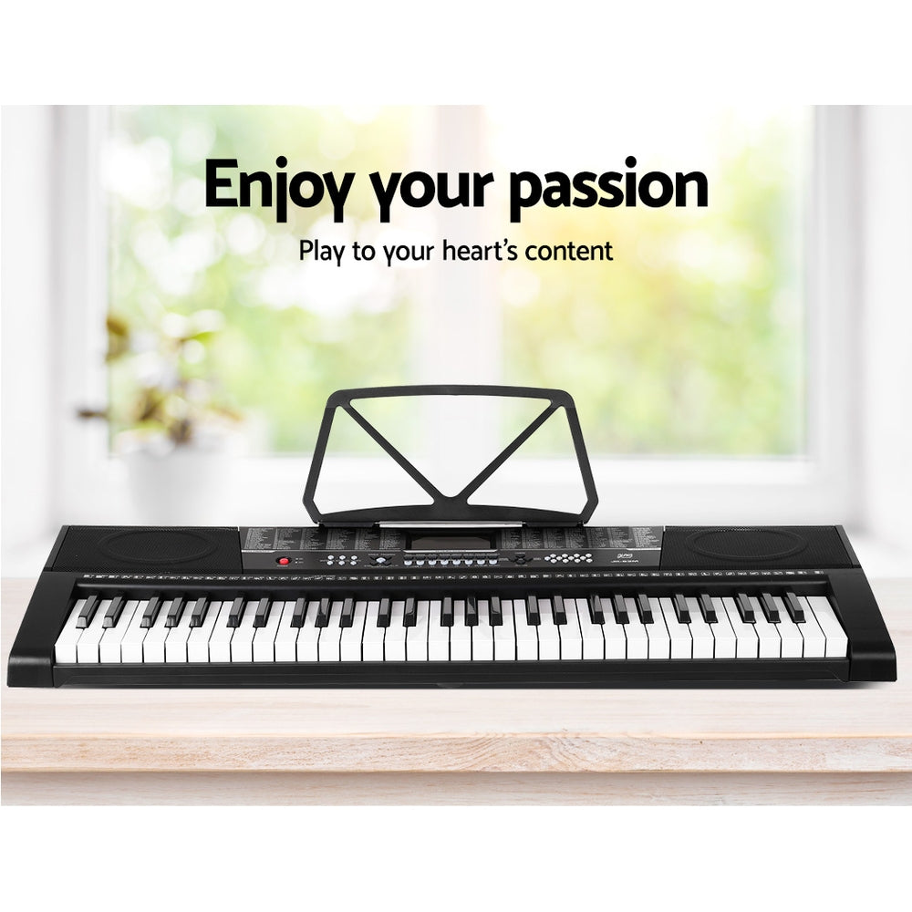 Musical Keyboards: Alpha 61 Keys Electronic Piano Keyboard Digital Electric w/ Stand Stool Speaker