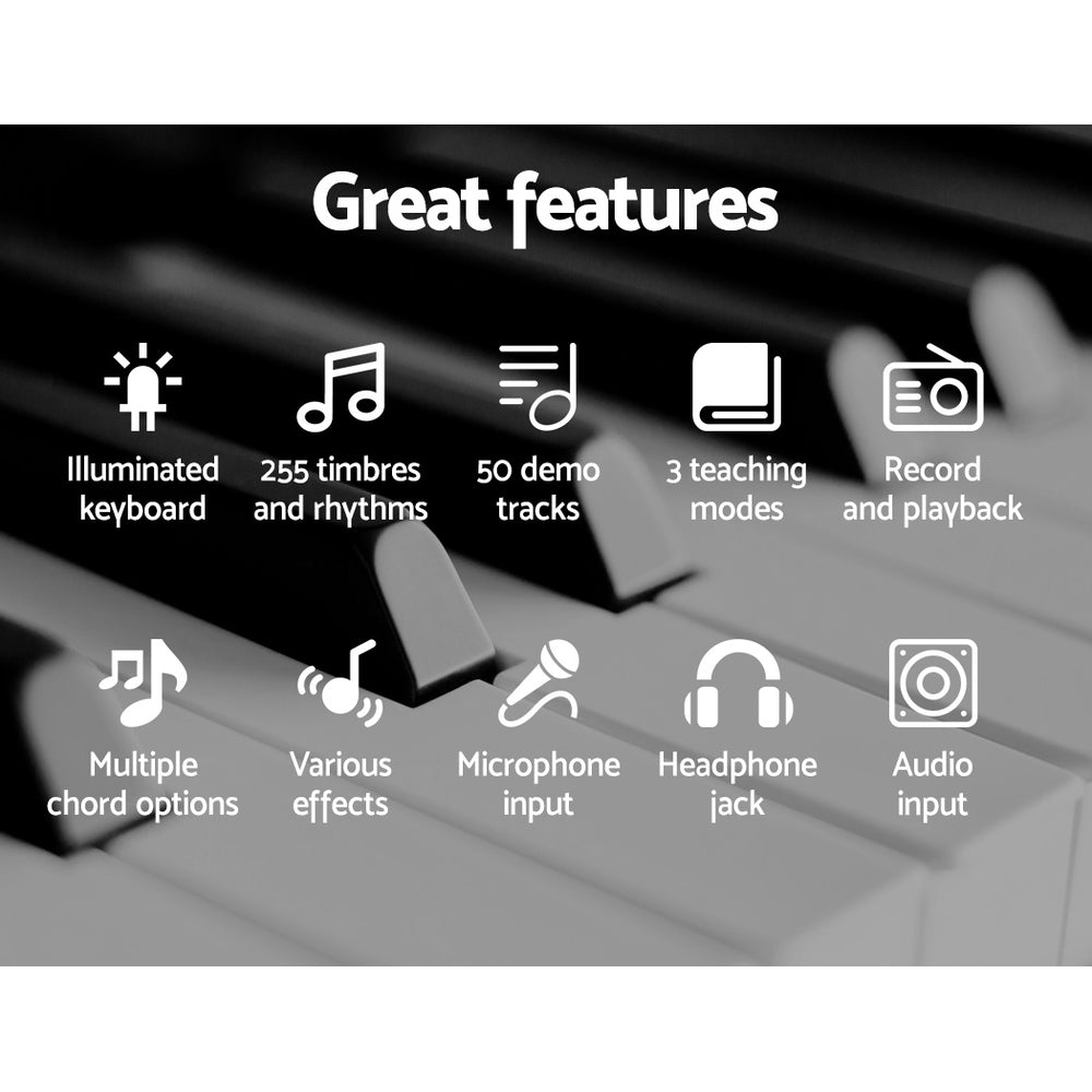 Musical Keyboards: Alpha 61 Keys Electronic Piano Keyboard Digital Electric w/ Stand Lighted Pink
