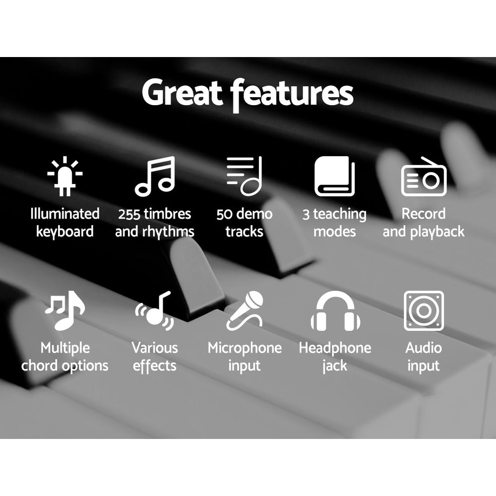 Musical Keyboards: Alpha 61 Keys Electronic Piano Keyboard Digital Electric w/ Stand Stool Pink