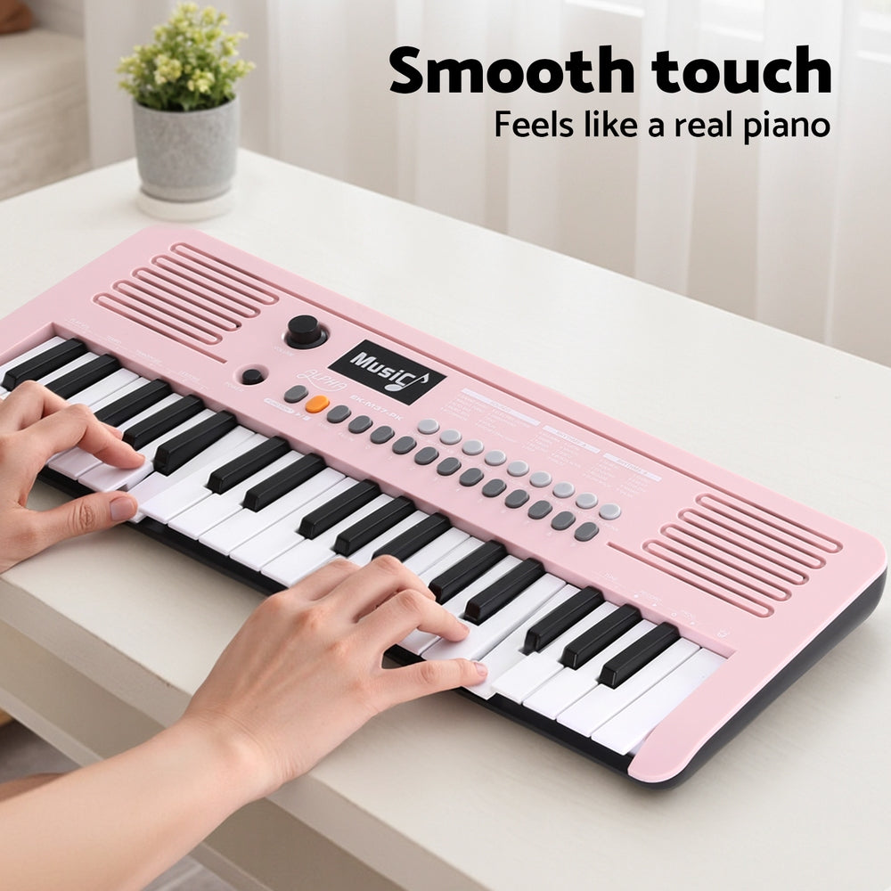 Musical Keyboards: Alpha 37-Key Digital Piano Keyboard for Kids Beginners Electronic Keyboard Piano Gift Pink