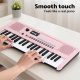 Musical Keyboards: Alpha 37-Key Digital Piano Keyboard for Kids Beginners Electronic Keyboard Piano Gift Pink