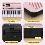 Musical Keyboards: Alpha 37-Key Digital Piano Keyboard for Kids Beginners Electronic Keyboard Piano Gift Pink