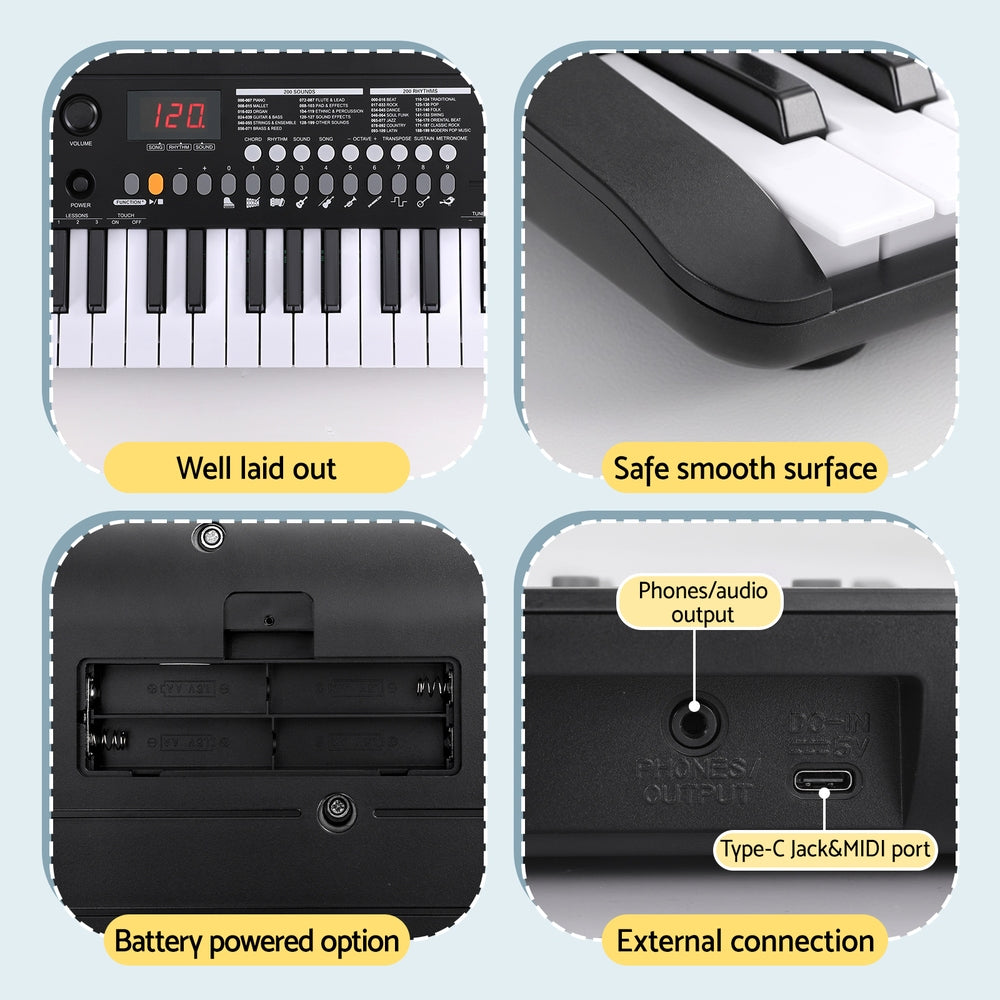Musical Keyboards: Alpha 37-Key Digital Piano Keyboard Electric Black
