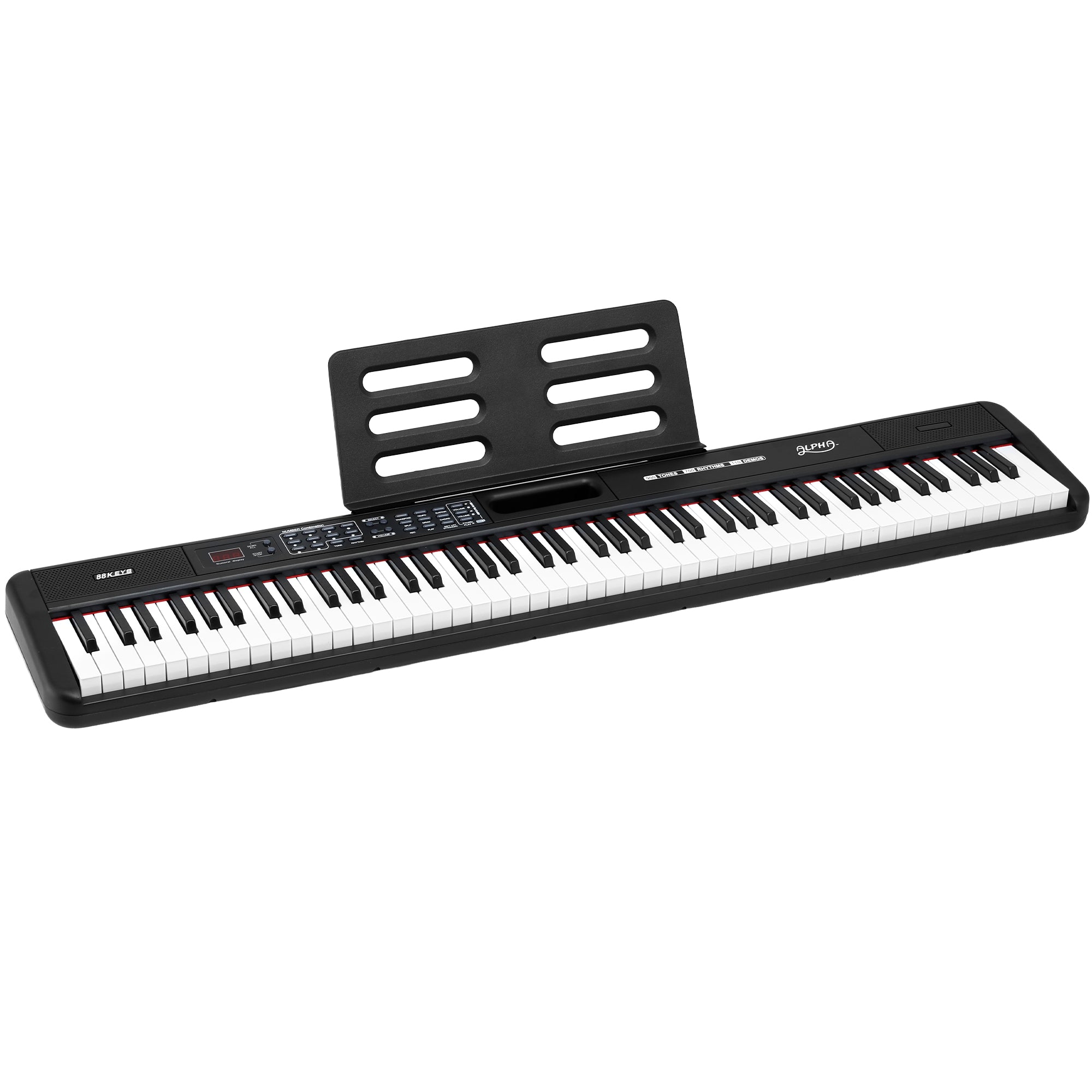 Musical Keyboards: Alpha Piano Keyboard 88 Keys Electric Electronic Keyboard Piano Gift Black