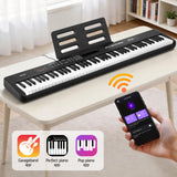 Musical Keyboards: Alpha Piano Keyboard 88 Keys Electric Electronic Keyboard Piano Gift Black