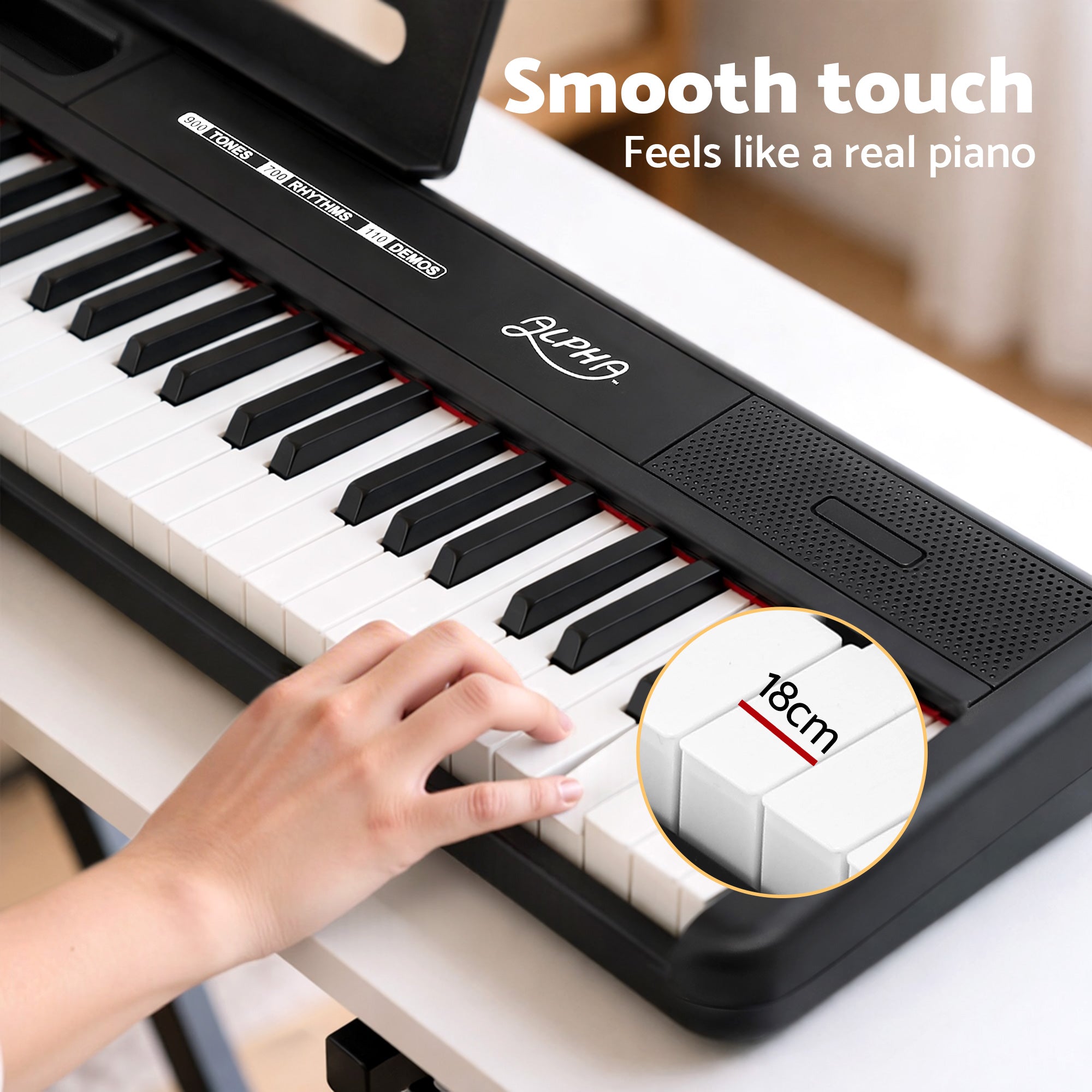 Musical Keyboards: Alpha Piano Keyboard 88 Keys Electric Electronic Keyboard Piano Gift Black