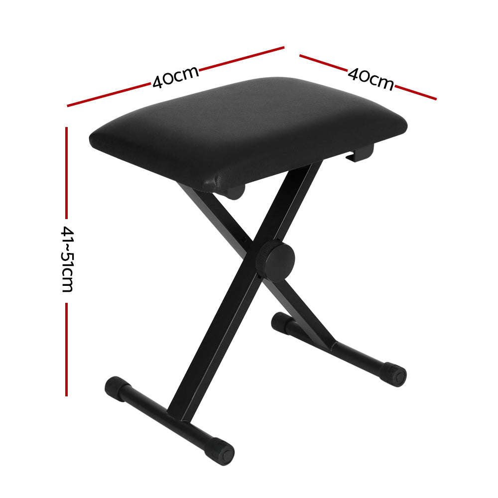 Table & Bar Stools: Alpha Piano Stool Adjustable Height Keyboard Seat Portable Bench Chair Black
