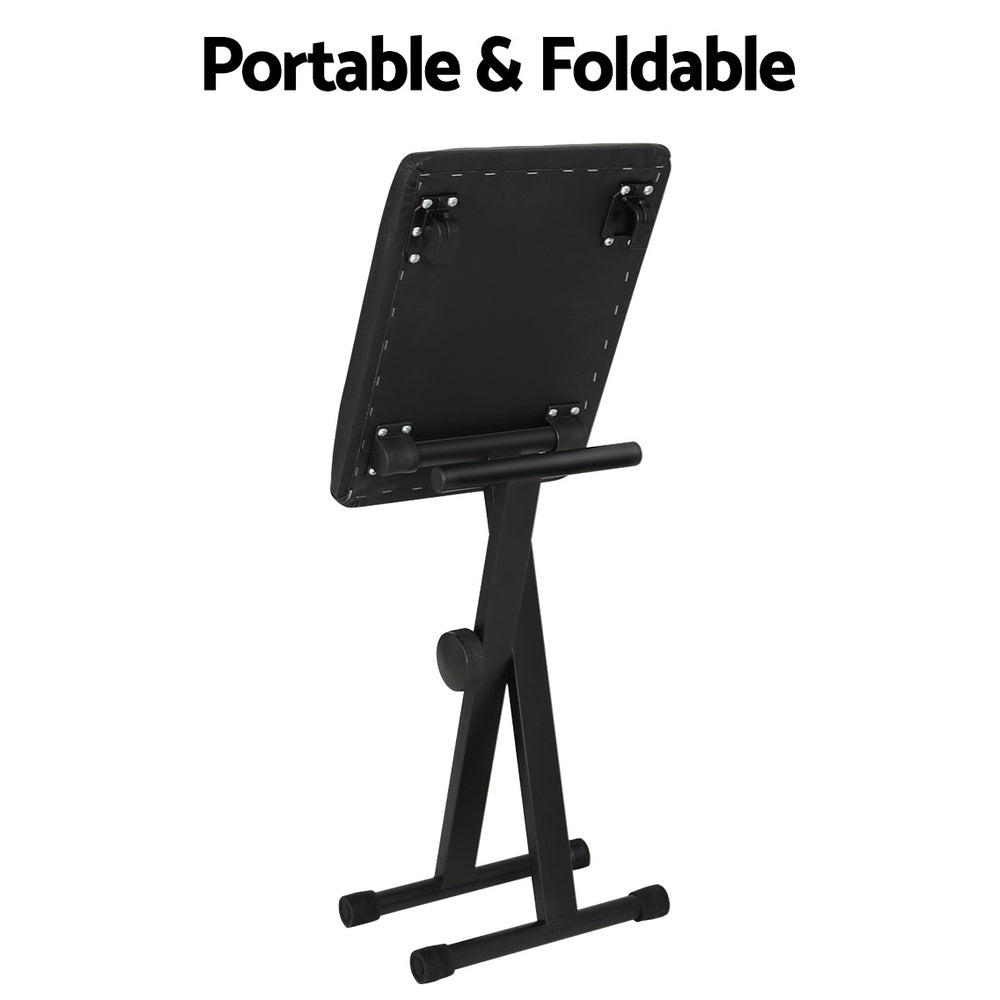 Table & Bar Stools: Alpha Piano Stool Adjustable Height Keyboard Seat Portable Bench Chair Black
