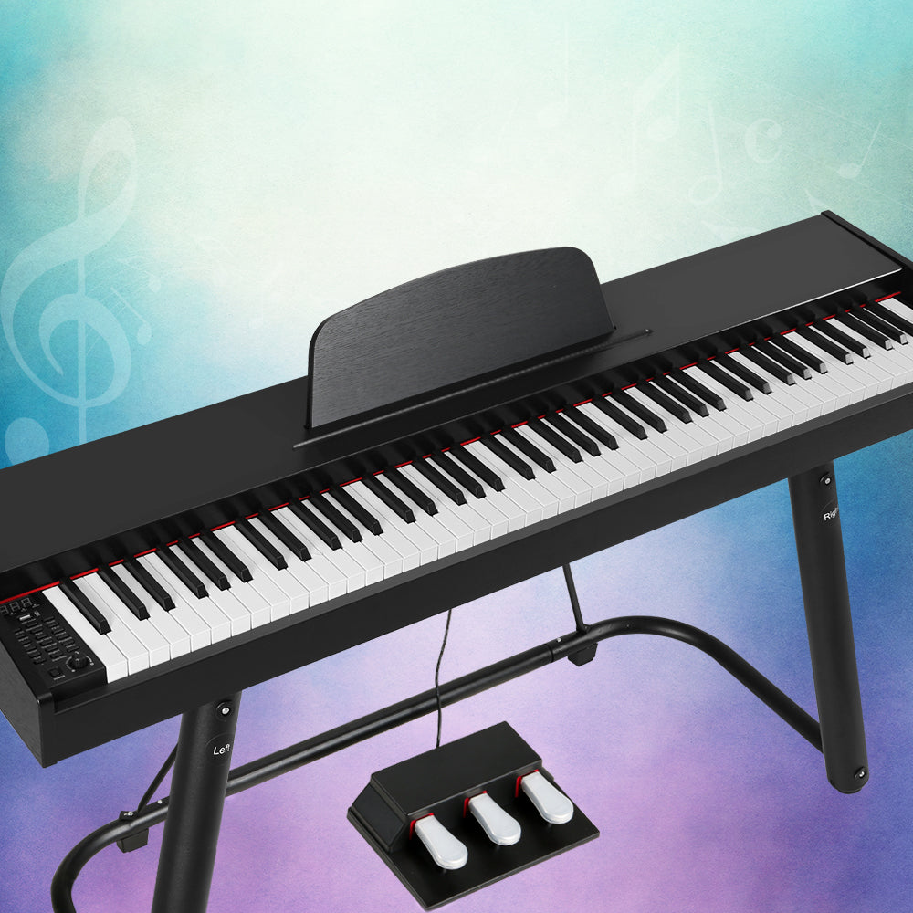 Musical Keyboards: Alpha 88 Keys Electronic Piano Keyboard Digital Electric w/ Stand Semi-Weighted