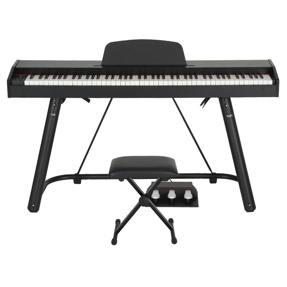 Musical Keyboards: Alpha 88 Keys Electronic Piano Keyboard Digital Electric w/ Stand Stool Weighted