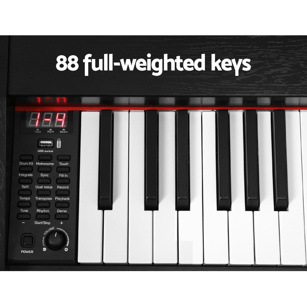 Musical Keyboards: Alpha 88 Keys Electronic Piano Keyboard Digital Electric w/ Stand Stool Weighted