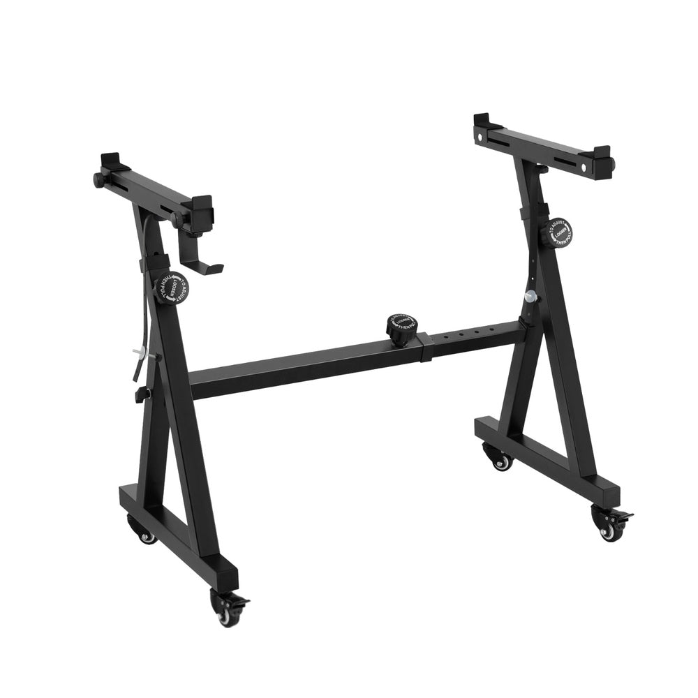 Musical Keyboards: Alpha Heavy Duty Adjustable Piano Stand with Lockable Wheels Z-Stand Black