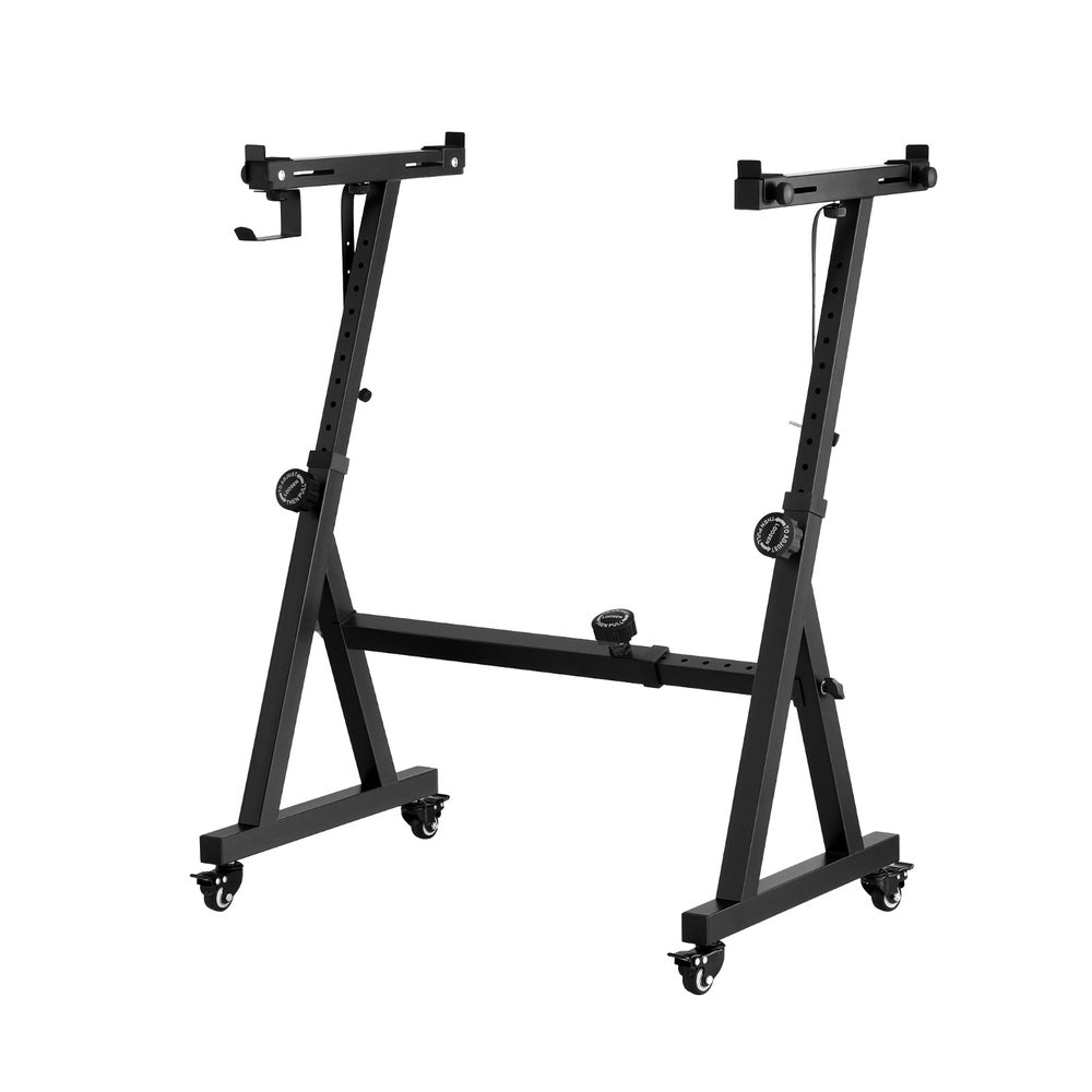 Musical Keyboards: Alpha Heavy Duty Adjustable Piano Stand with Lockable Wheels Z-Stand Black