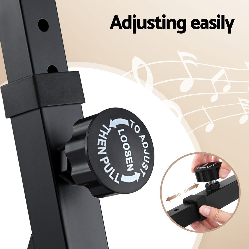 Musical Keyboards: Alpha Heavy Duty Adjustable Piano Stand with Lockable Wheels Z-Stand Black