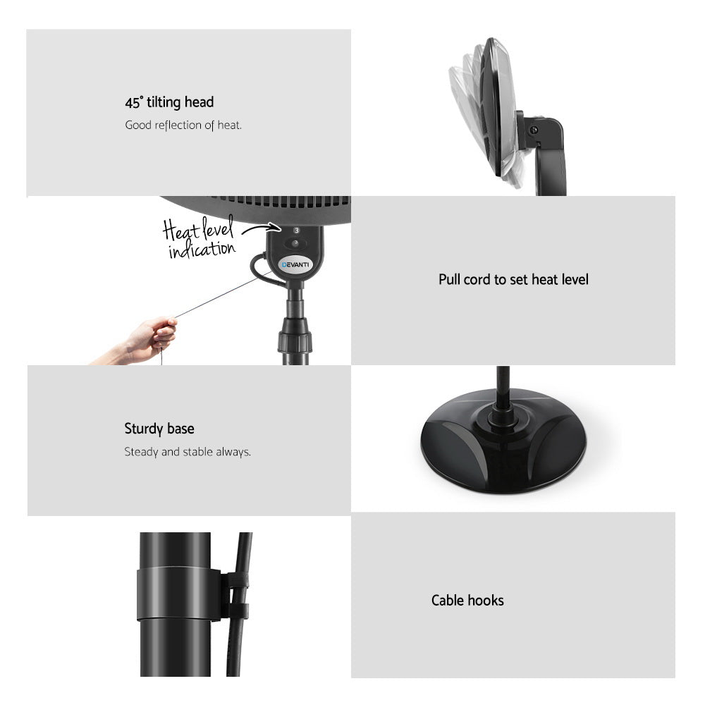 Patio Heaters: Devanti Electric Patio Heater 2000W
