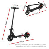 Electric Scooters: Electric Scooter 130W 16KM/H LED Light Folding Portable Riding Commuter Black