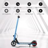 Electric Scooters: Electric Scooter 130W 16KM/H LED Light Folding Portable Riding Commuter Blue