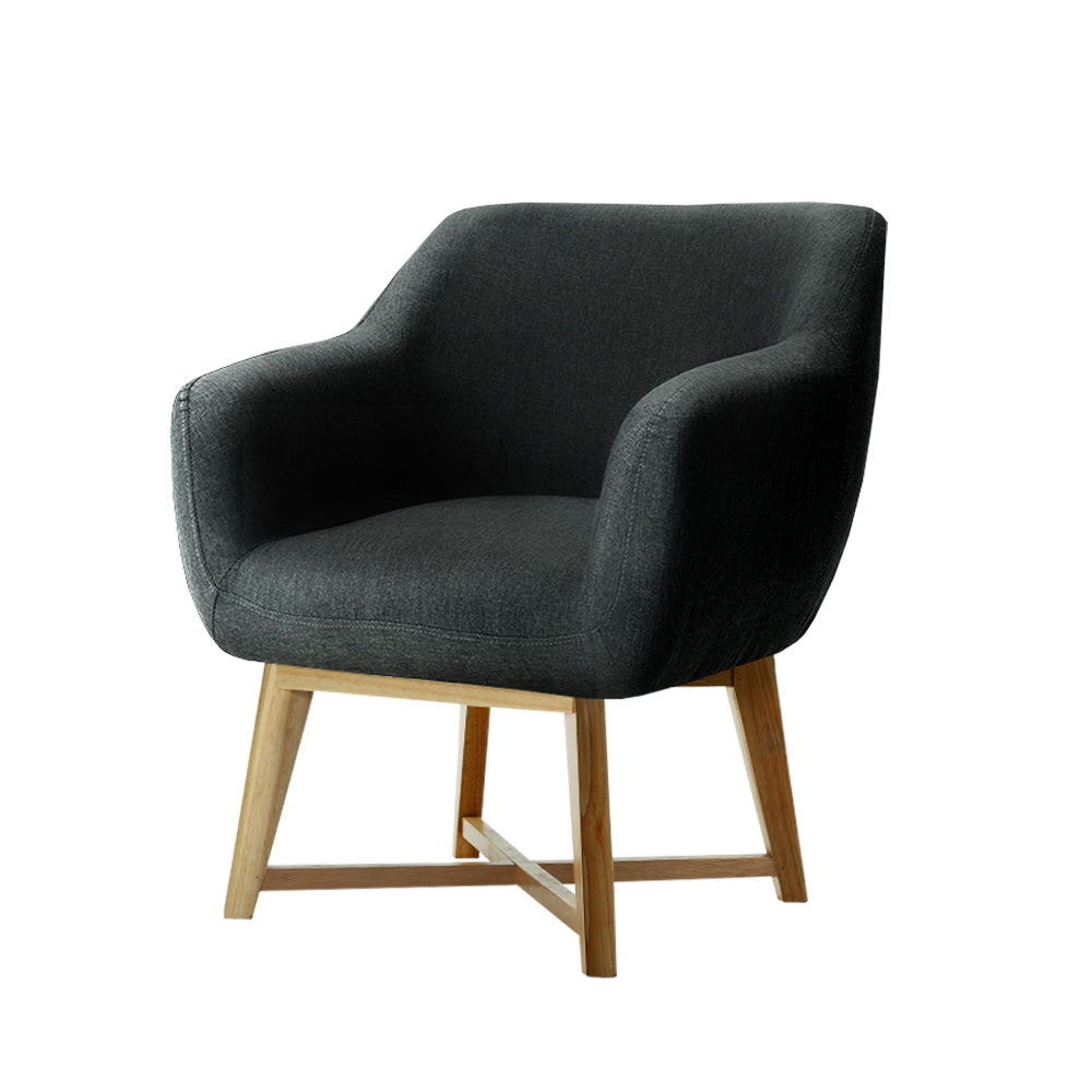 Arm Chairs & Recliners: Artiss Armchair Tub Chair Charcoal Aston