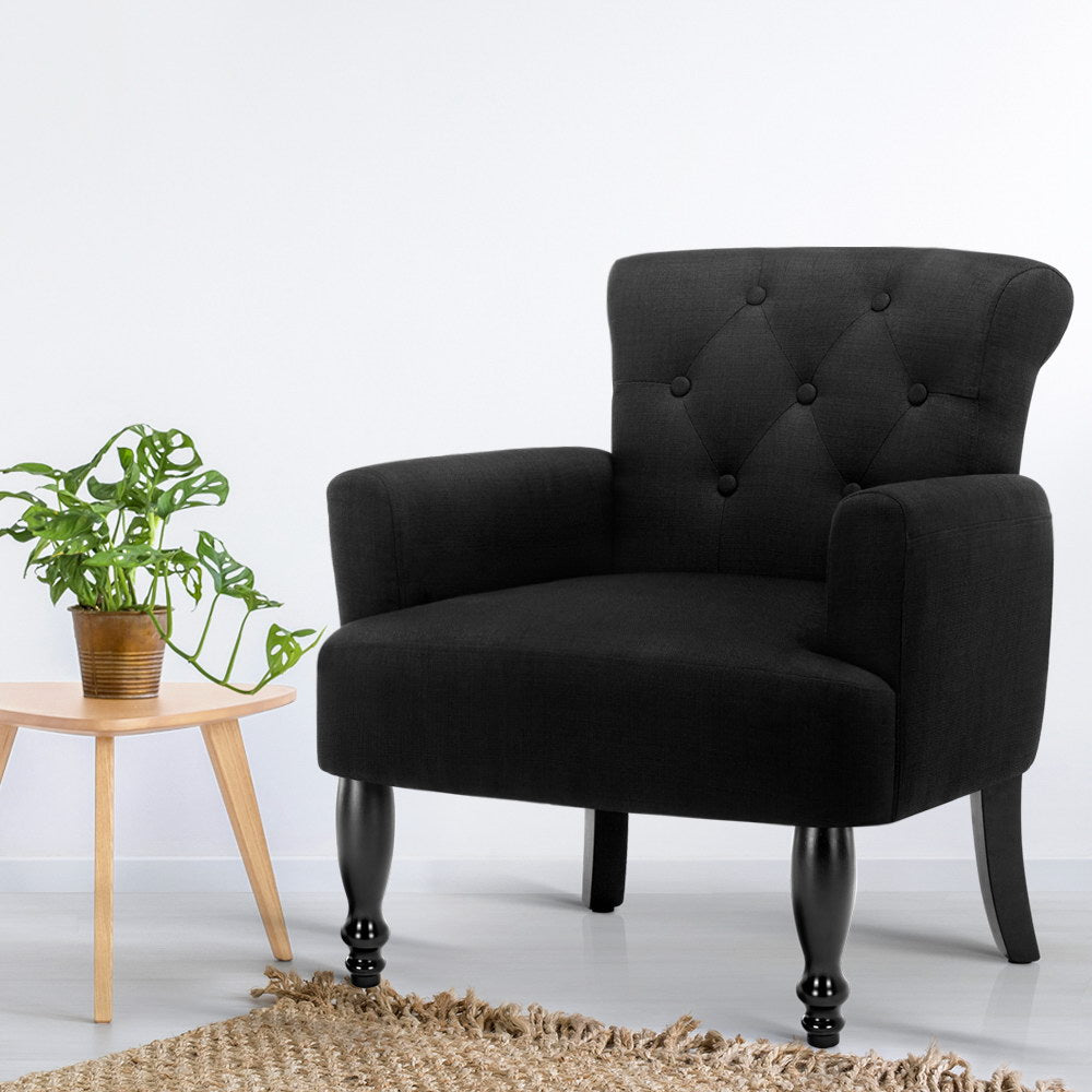 Arm Chairs & Recliners: Artiss Armchair Wingback Charcoal Lothair