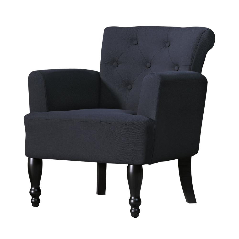 Arm Chairs & Recliners: Artiss Armchair Wingback Charcoal Lothair