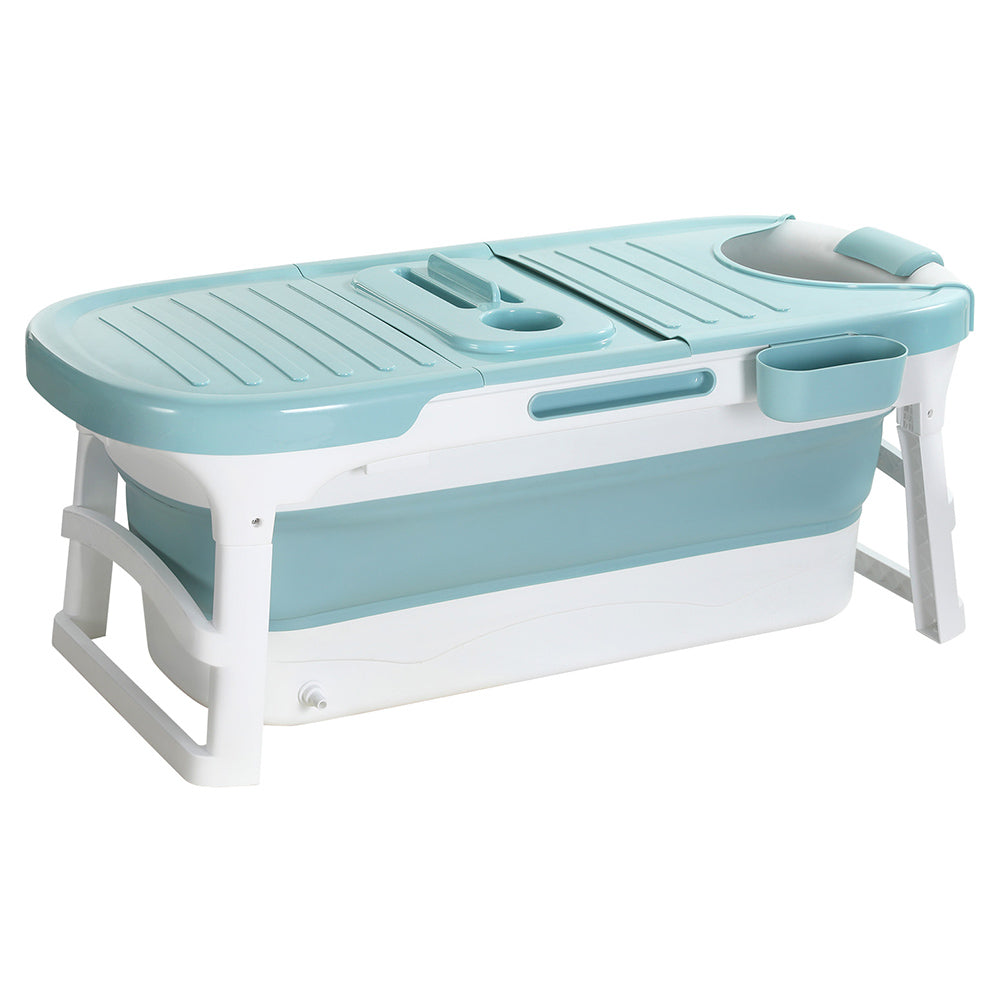Bathtubs: Weisshorn Foldable Bathtub Portable Folding Water Spa with Cover Plate 136x62cm