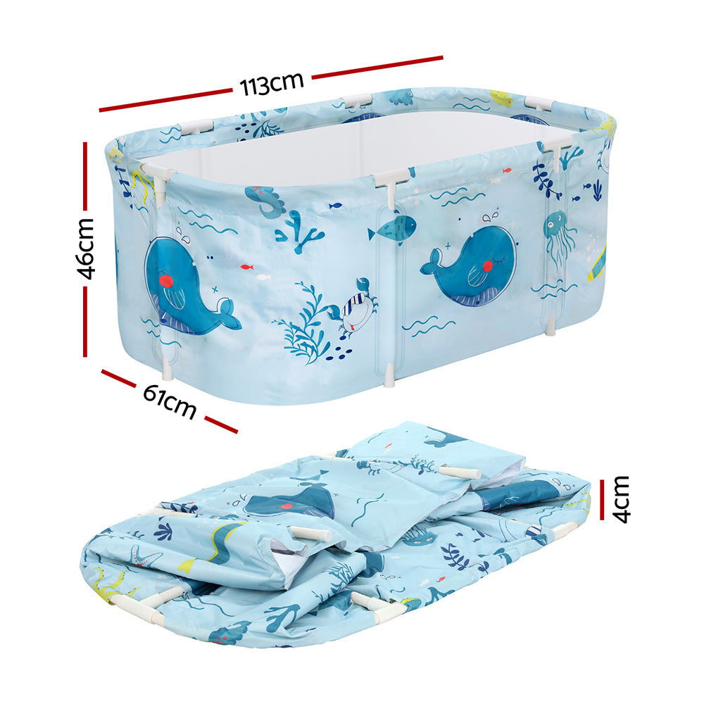Portable Toilets & Showers: Weisshorn Foldable Bathtub PVC Spa Bucket Inflatable Cushion 114x62cm Blue