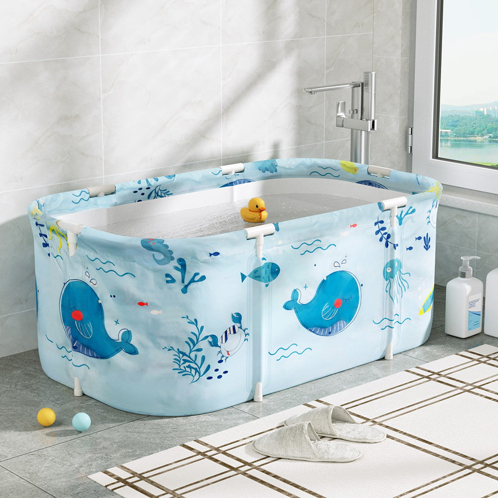 Portable Toilets & Showers: Weisshorn Foldable Bathtub PVC Spa Bucket Inflatable Cushion 114x62cm Blue