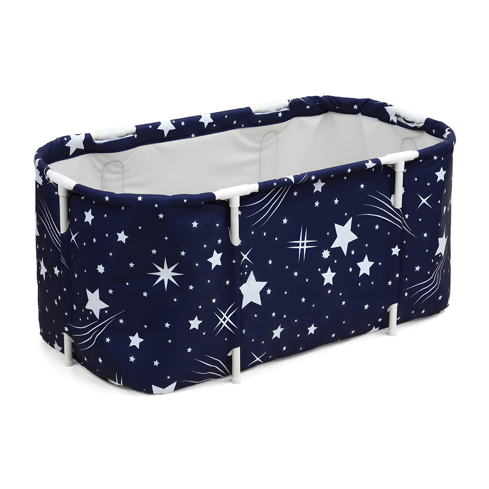 Bathtubs: Weisshorn Foldable Bathtub PVC SPA Bucket Inflatable Cushion 114x62cm Star Navy