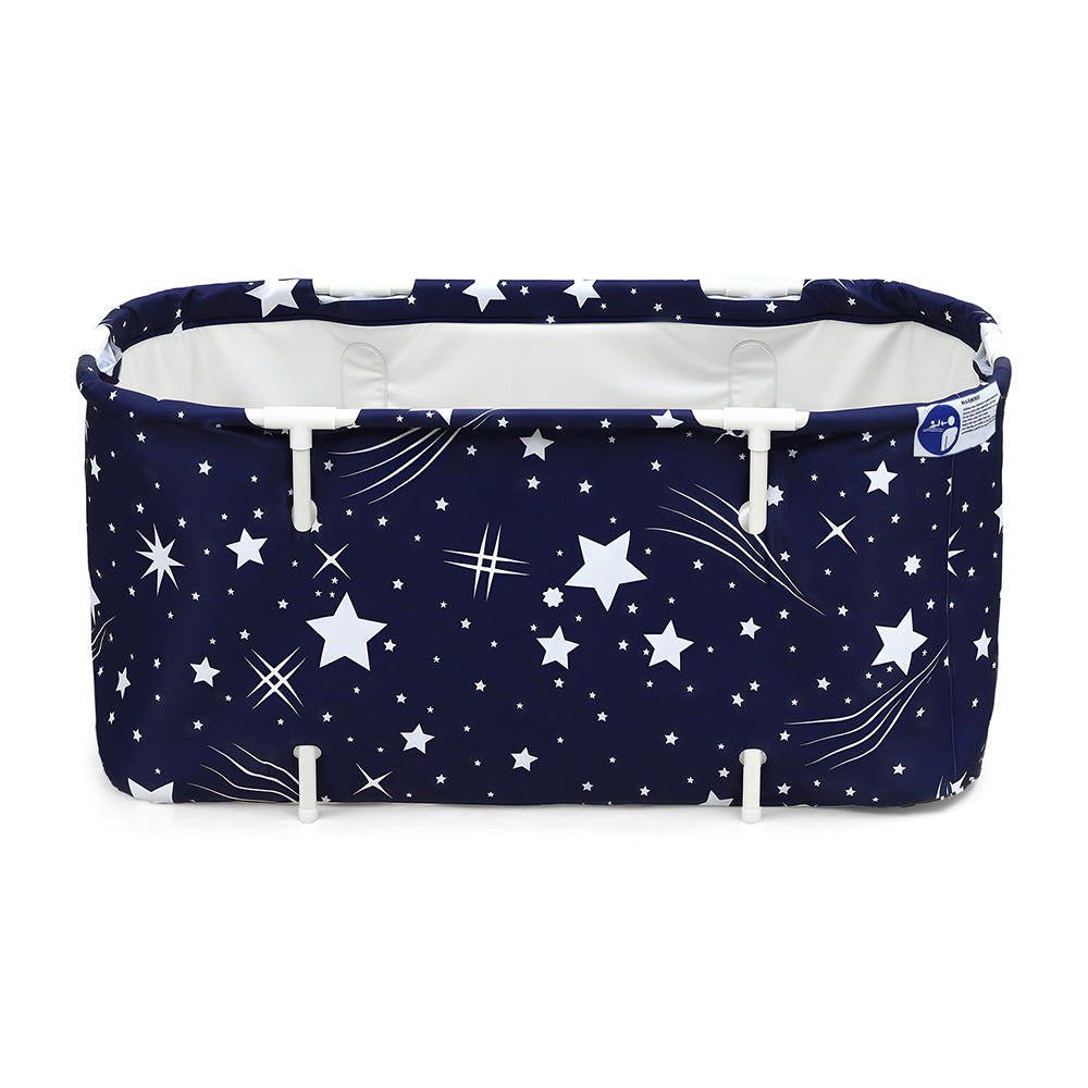 Bathtubs: Weisshorn Foldable Bathtub PVC SPA Bucket Inflatable Cushion 114x62cm Star Navy