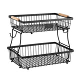 5-Star Chef 2 Tier Fruit Basket Bowl Detachable Kitchen Food Storage Stand