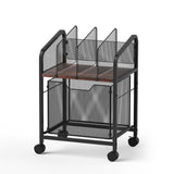 Storage Cabinets: Artiss Mobile File Cabinet Rolling with Locking Wheels Wood Top Compact Storage Organiser Black