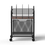 Storage Cabinets: Artiss Mobile File Cabinet Rolling with Locking Wheels Wood Top Compact Storage Organiser Black