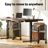 Storage Cabinets: Artiss Mobile File Cabinet Rolling with Locking Wheels Wood Top Compact Storage Organiser Black