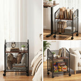 Storage Cabinets: Artiss Mobile File Cabinet Rolling with Locking Wheels Wood Top Compact Storage Organiser Black