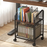 Storage Cabinets: Artiss Mobile File Cabinet Rolling with Locking Wheels Wood Top Compact Storage Organiser Black