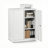 Storage Cabinets: Artiss Steel Locker Cabinet Filing Mental Storage 3-Point Lock Adjustable Shelves White