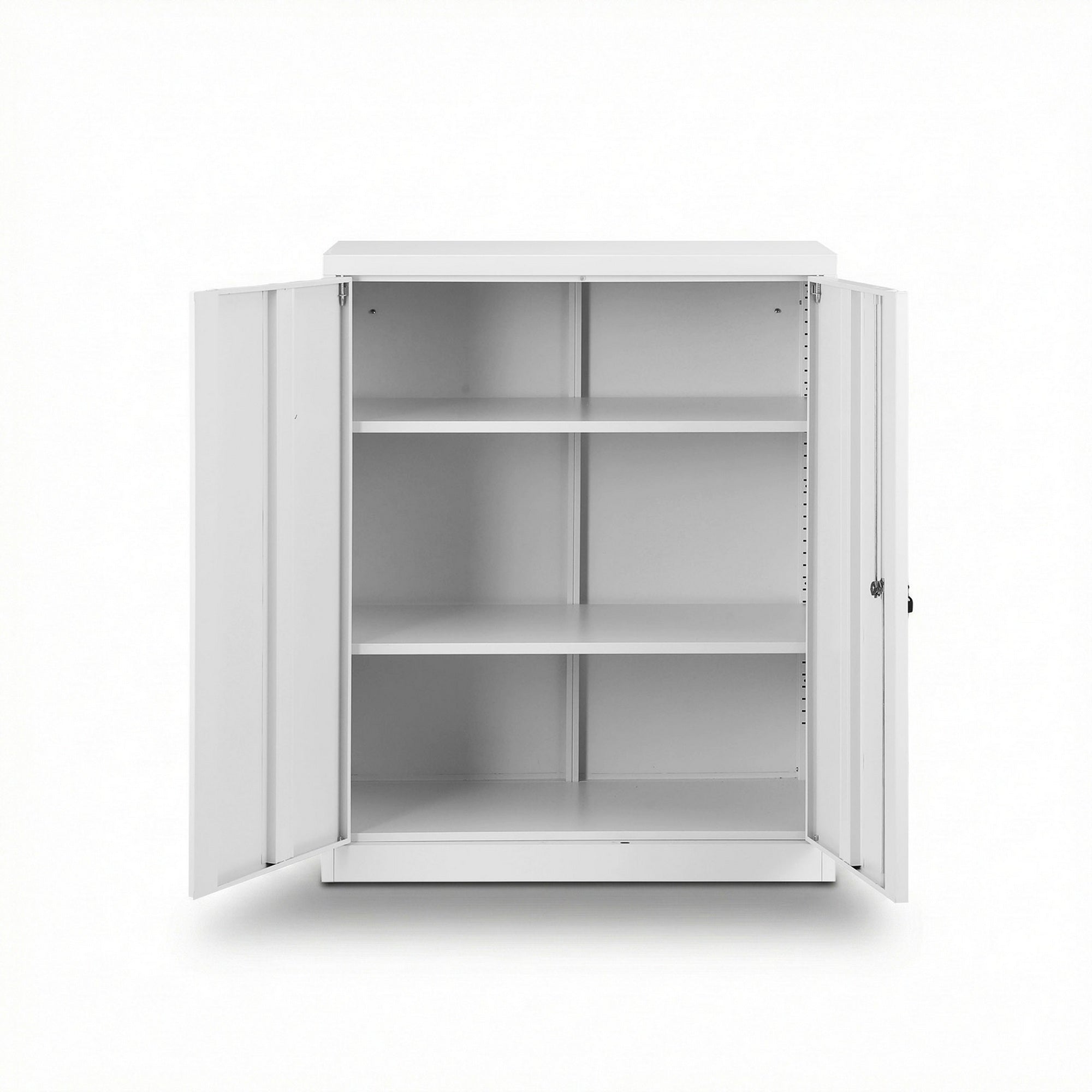 Storage Cabinets: Artiss Steel Locker Cabinet Filing Mental Storage 3-Point Lock Adjustable Shelves White