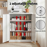 Storage Cabinets: Artiss Steel Locker Cabinet Filing Mental Storage 3-Point Lock Adjustable Shelves White